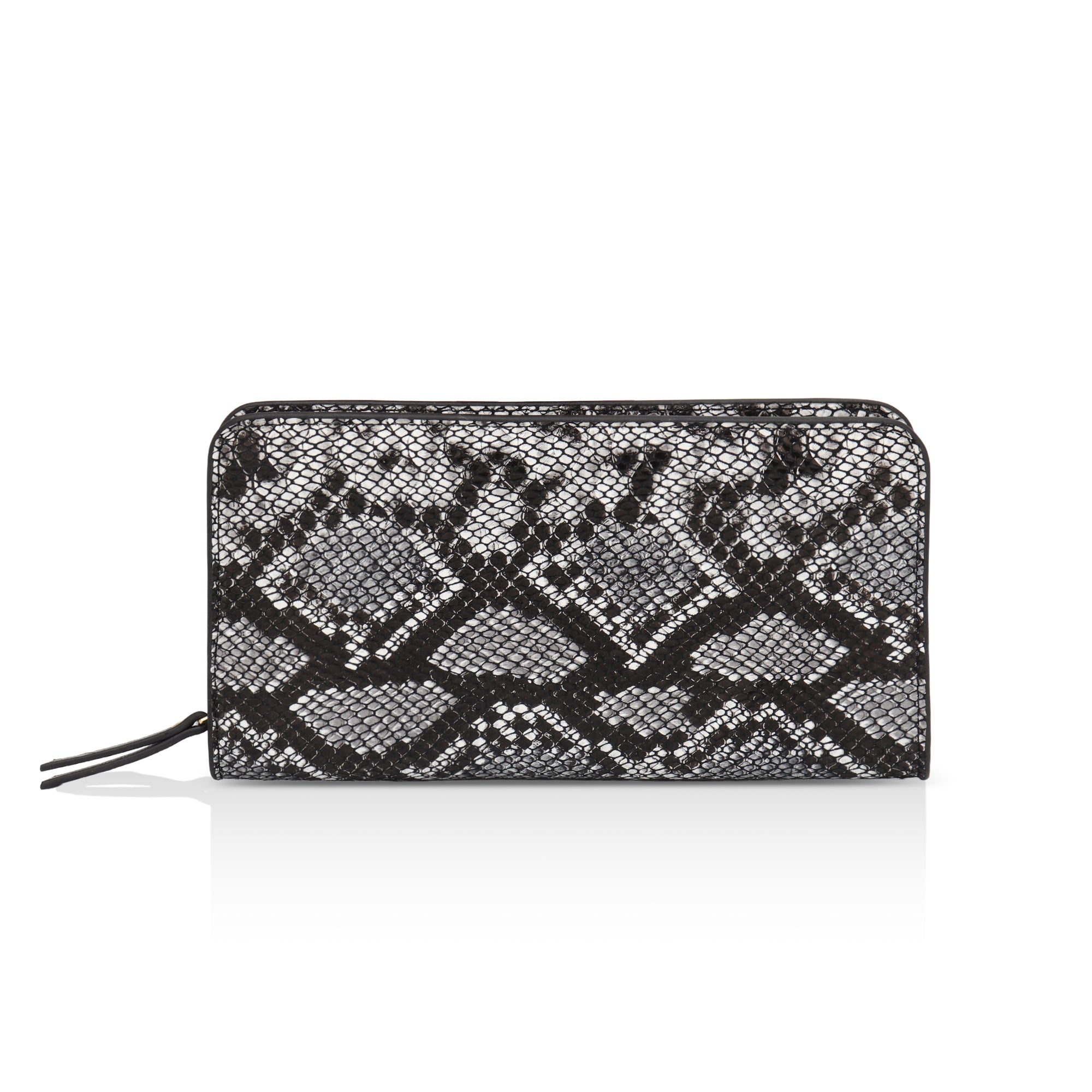 Azurea: Italian Leather Ladies’ Wallet (Black and Grey)