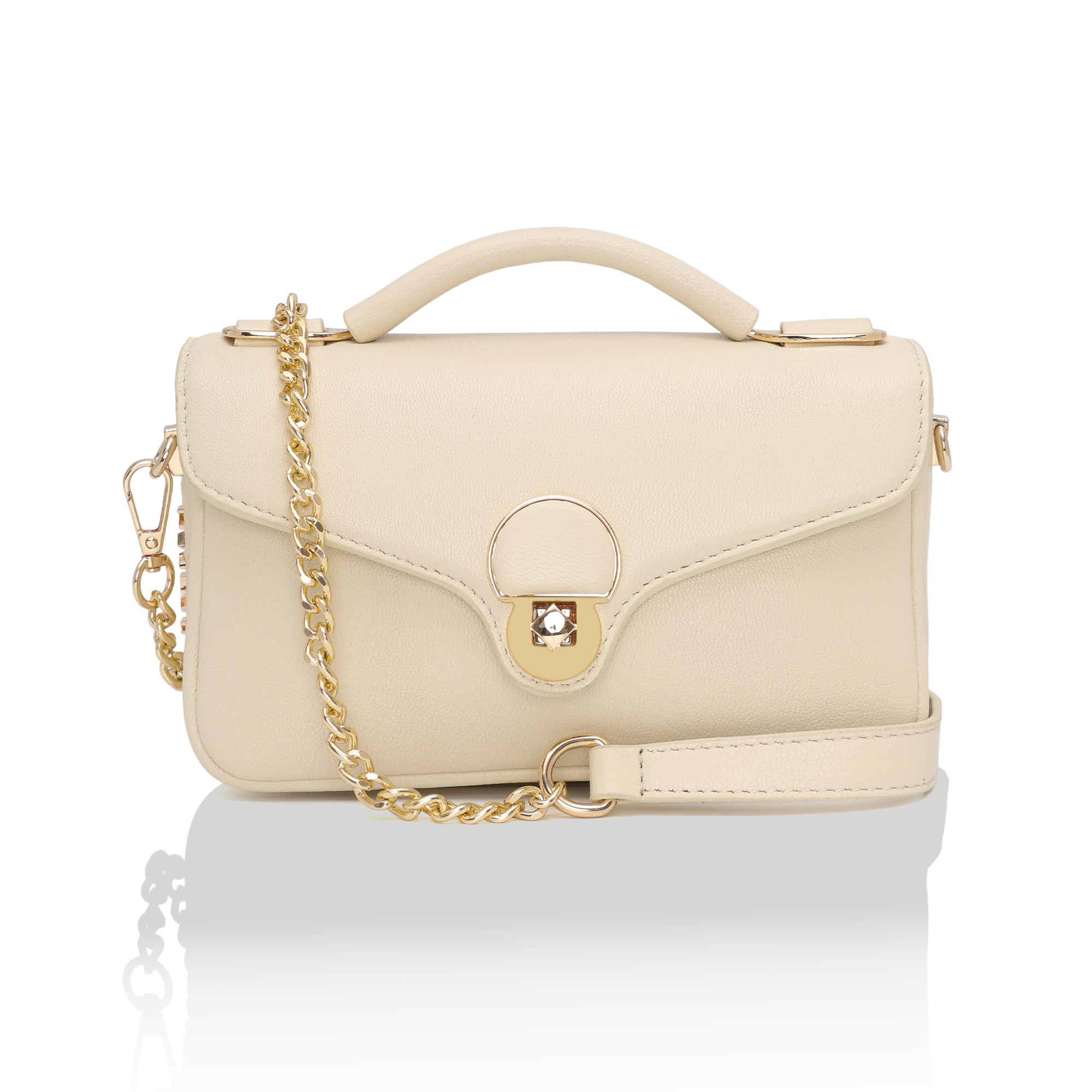 Terra : Napa leather Crossbody Bag (Cream)