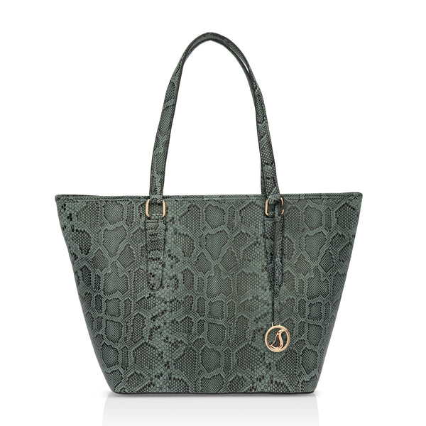 Pinnacle: Italian Leather Laptop Tote Bag (Green)