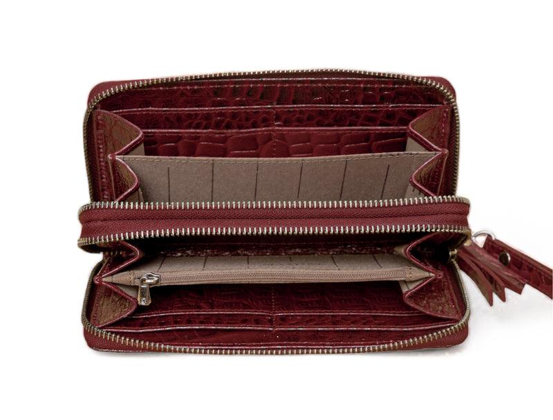 Panache: Double Zip Womens’ Wallets (Cherry Red)