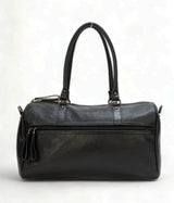 Elité: Pebbled Leather Travel Duffel Bag (Black)