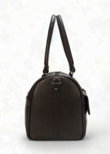 Elité: Pebbled Leather Travel Duffel Bag (Brown)