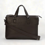 Nexa: Pebbled Leather Laptop Bag (Brown)