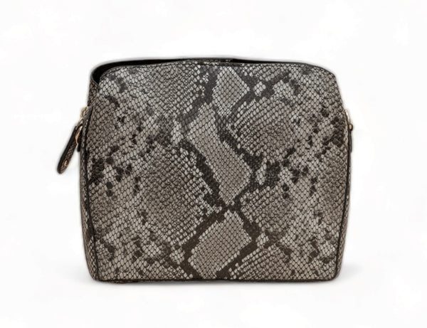 Savannah: Italian Leather Crossbody Bag (Grey)