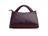 Svelte: Glass Finish Leather Clutch and Crossbody Bag (Purple)