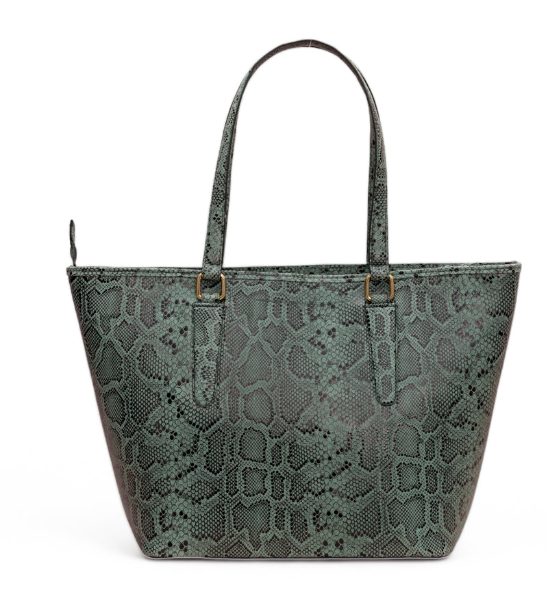 Pinnacle: Italian Leather Laptop Tote Bag (Green)