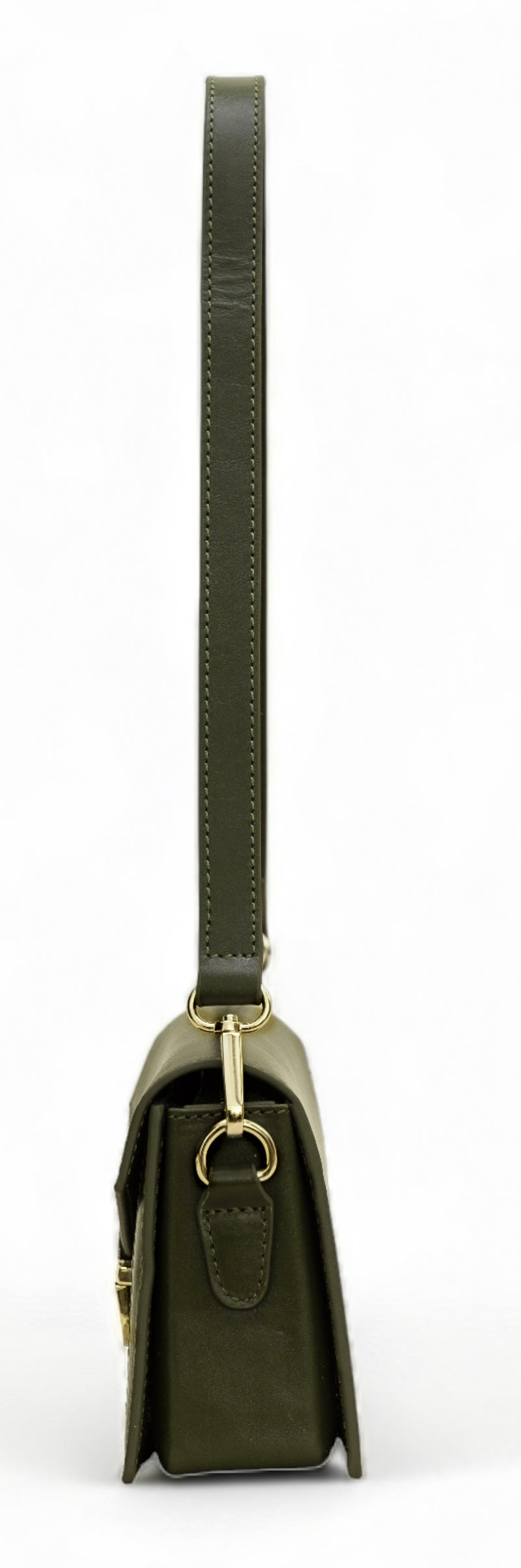 Vogue: Embossed Leather Shoulder Bag (Olive)