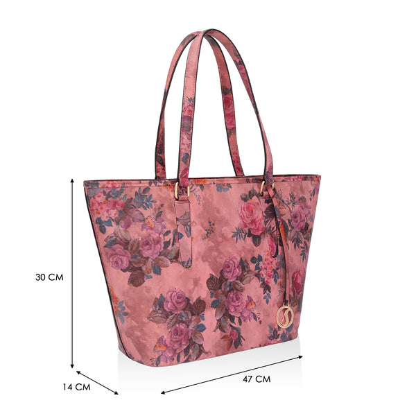 Pinnacle: Italian Leather Laptop Tote Bag (Pink)