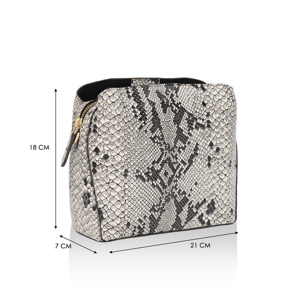 Savannah: Italian Leather Crossbody Bag (White)
