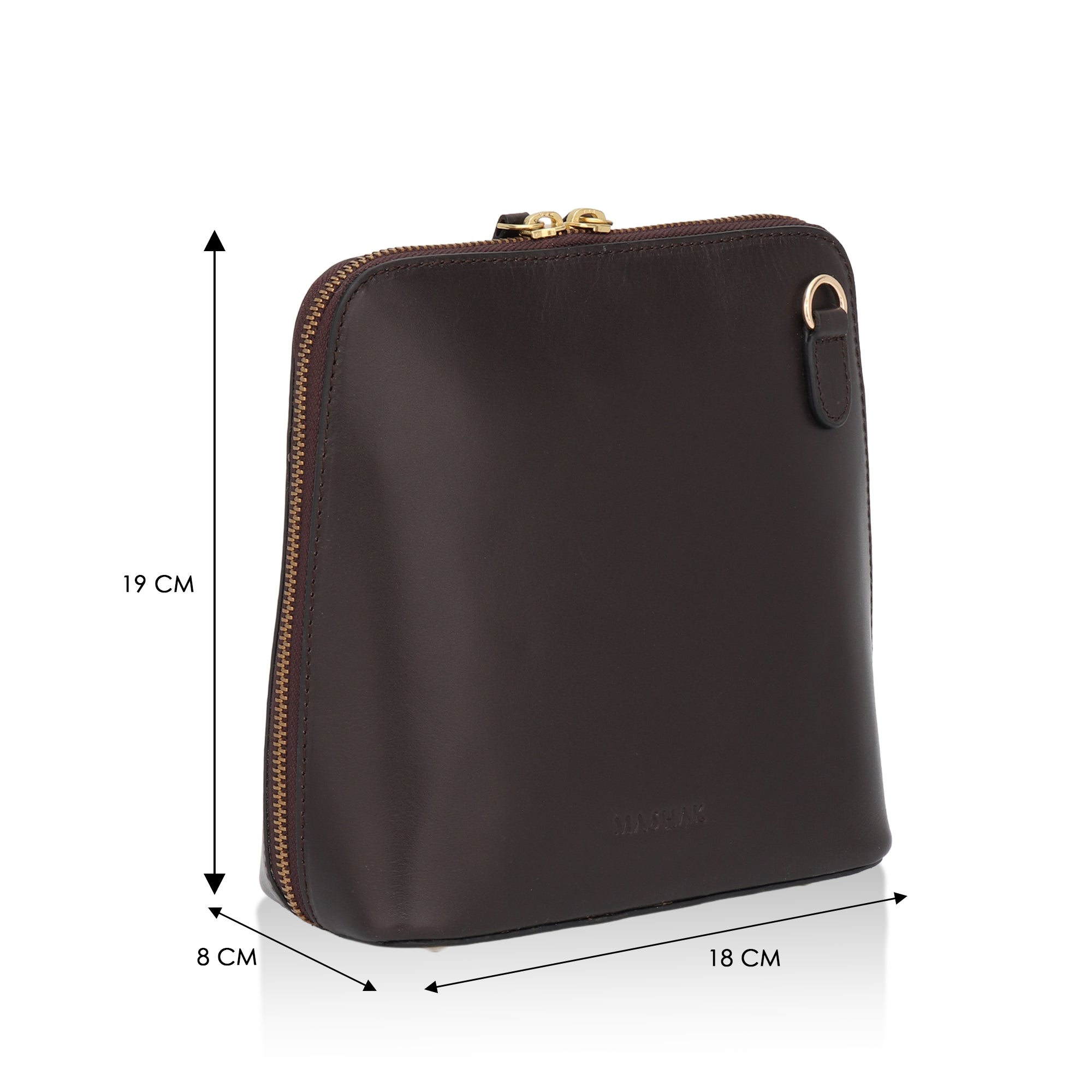 Luxeblend: Full Grain Leather Crossbody Bag (Brown)