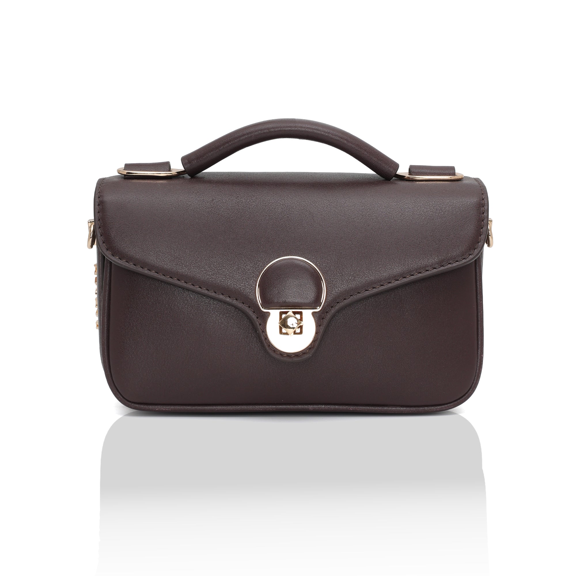 Terra : Napa leather Crossbody Bag (Brown)
