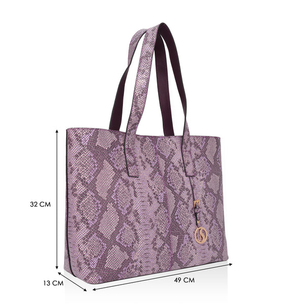 Wild Allure: Italian Leather Tote Bag (Pink)