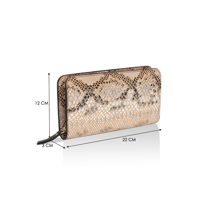 Azurea: Italian Leather Ladies’ Wallet (Beige)