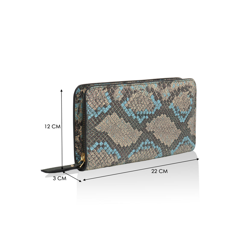 Azurea: Italian Leather Ladies’ Wallet (Blue)