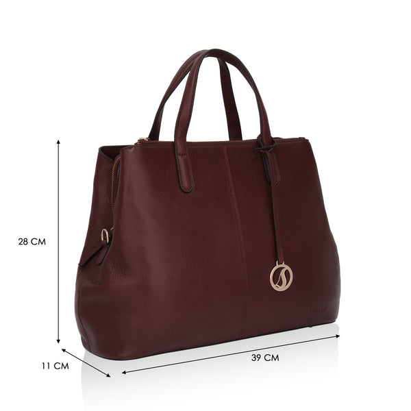 Divino: Napa Leather Laptop Handbag (Wine)