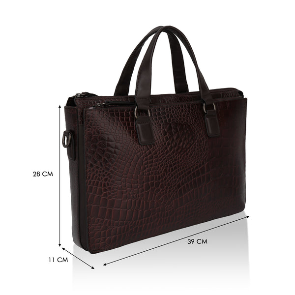 Nexa: Luxury Leather Laptop Bag (Brown)