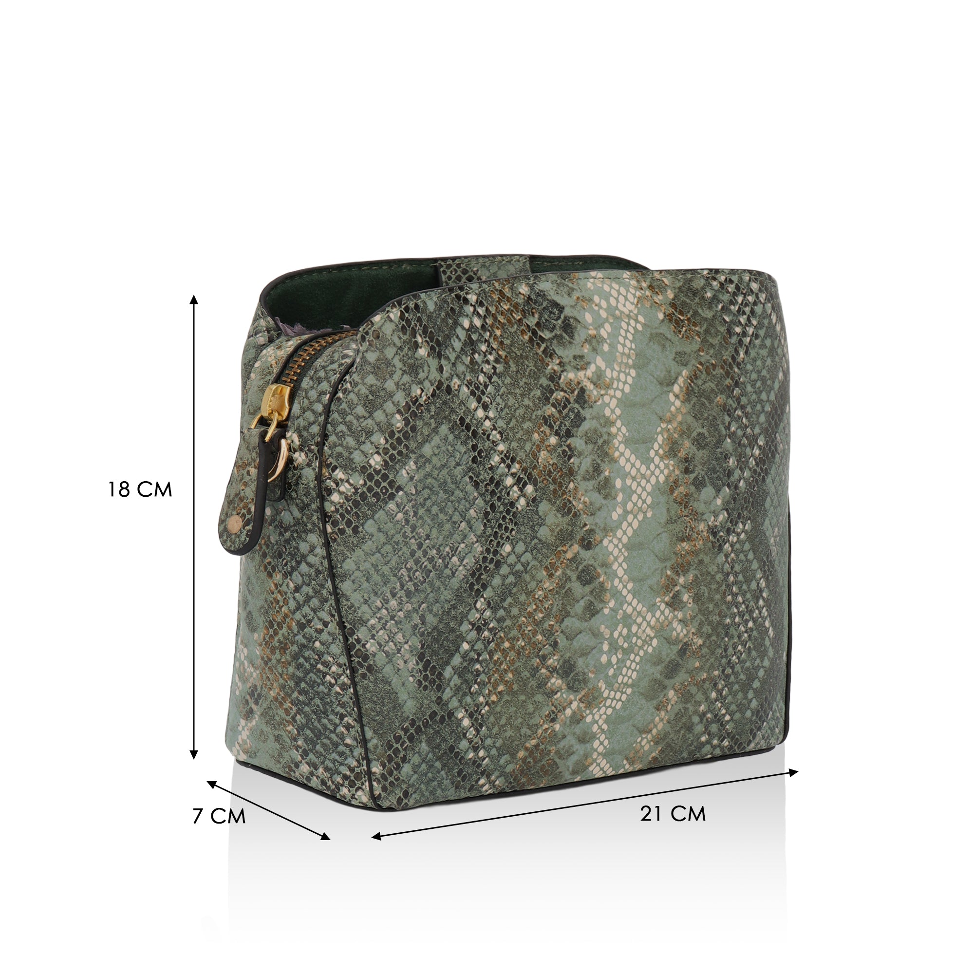 Savannah: Italian Leather Crossbody Bag (Green)