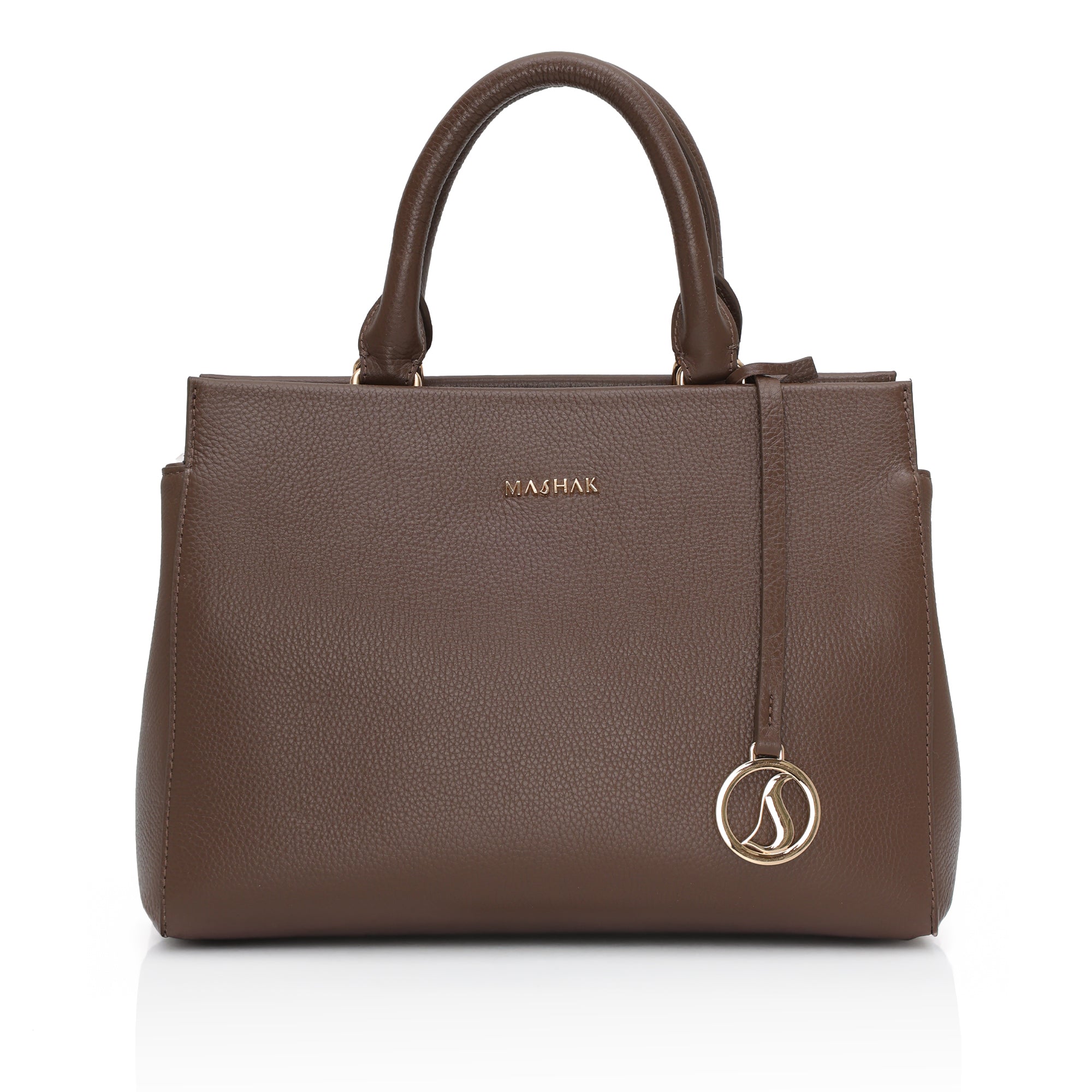 Imperio: Full Grain Pebbled Leather Handbag (Brown)