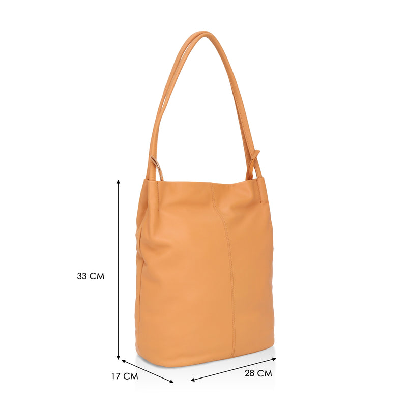 Boho: Soft Napa Leather Tote Bag (Mustard)