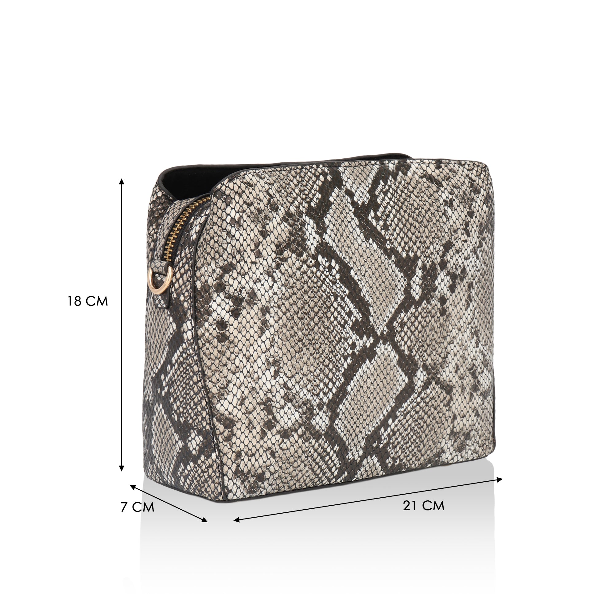 Savannah: Italian Leather Crossbody Bag (Grey)