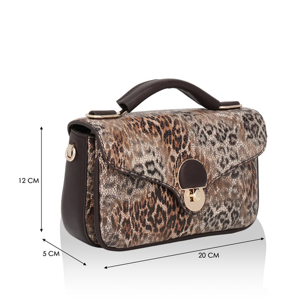Terra: Italian Leather Cross Body Bag (Brown)