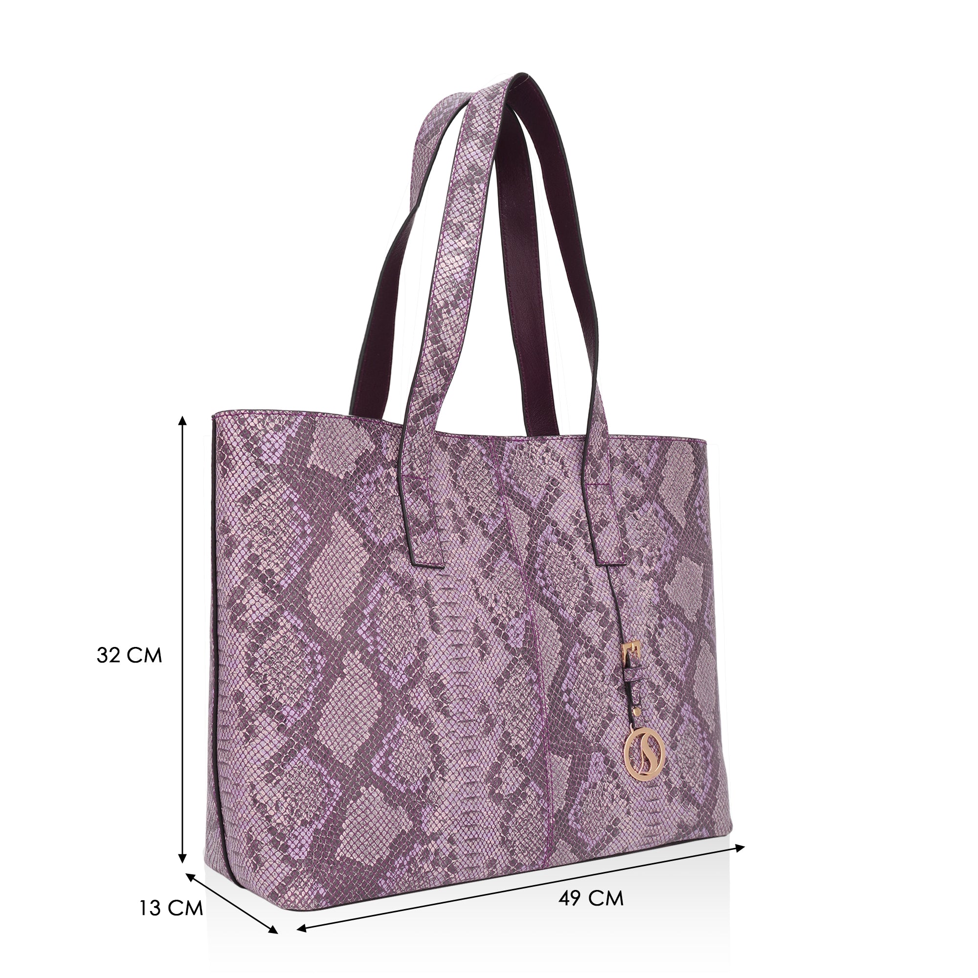 Wild Allure: Italian Leather Tote Bag (Pink)