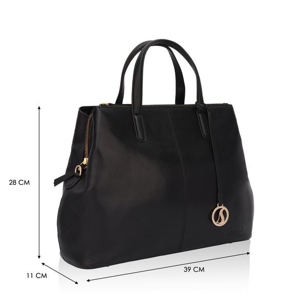Divino: Napa Leather Laptop Handbag (Black)