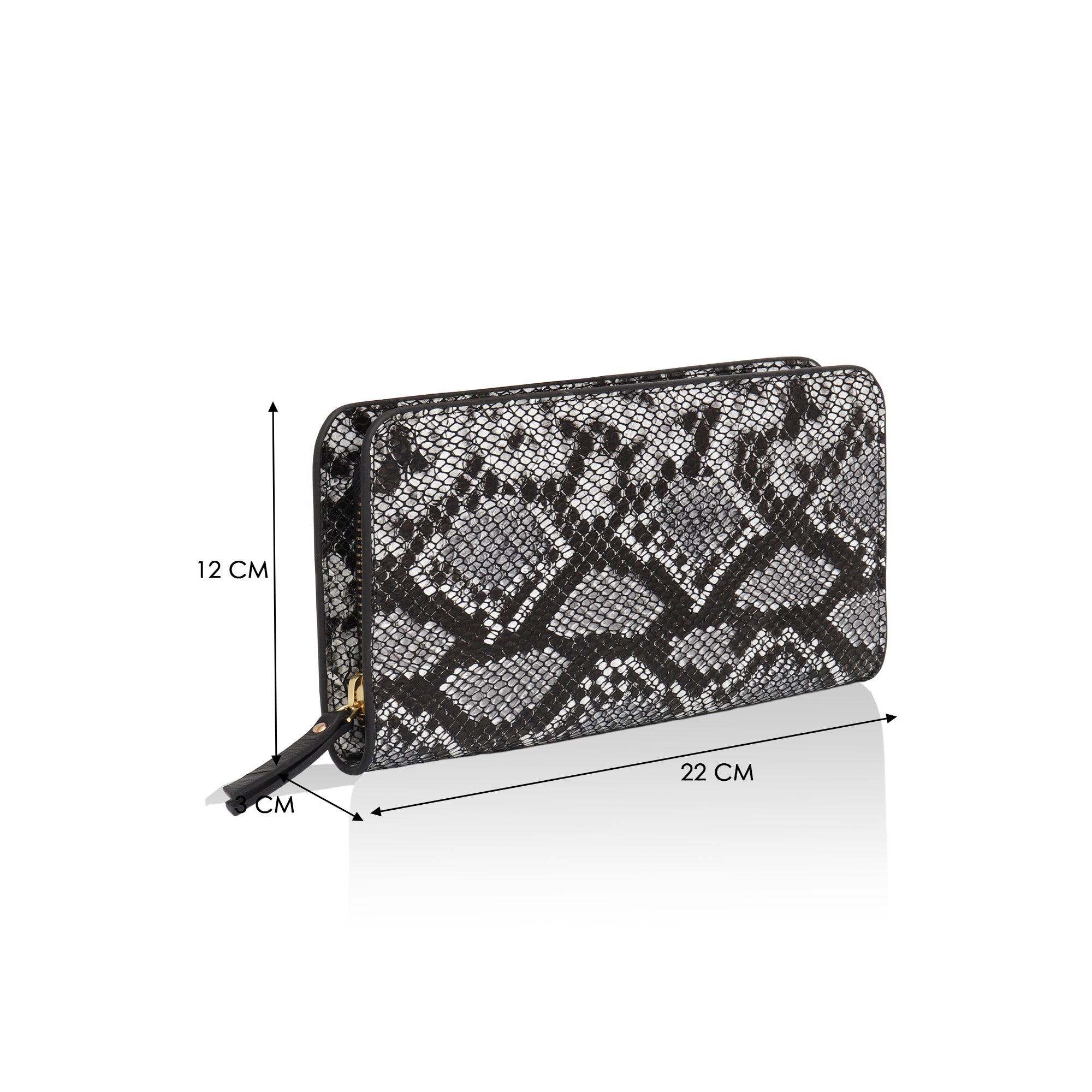Azurea: Italian Leather Ladies’ Wallet (Black and Grey)