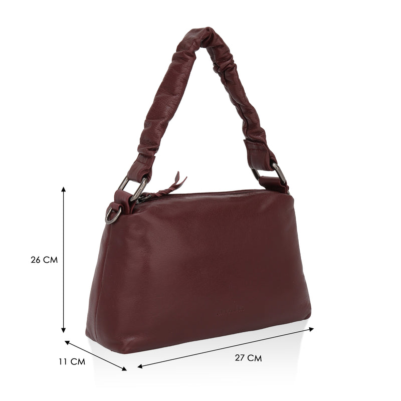 Verve: Napa Leather Crossbody Bag (Wine)