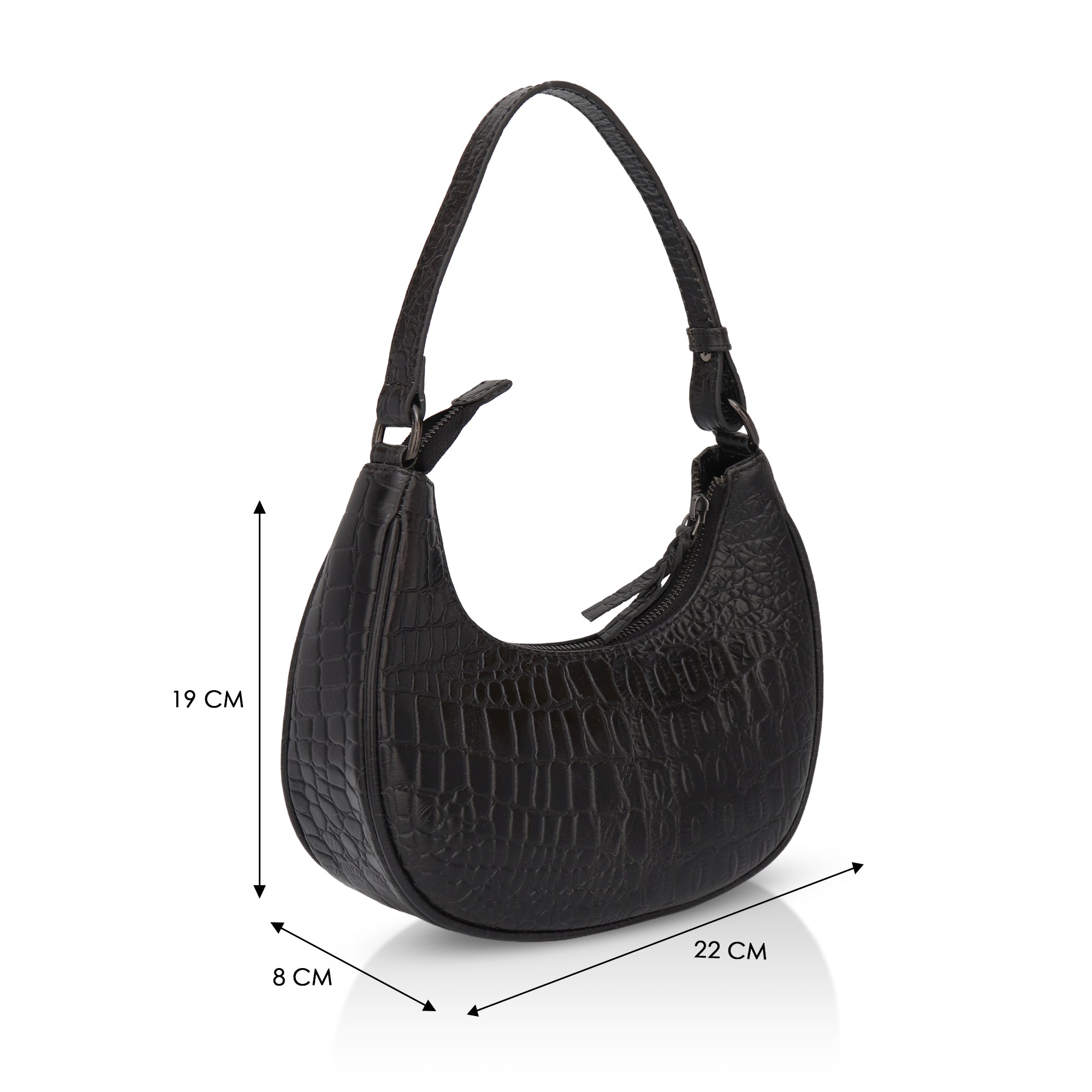 Dazzlo: Luxury Leather Shoulder Bag (Black)