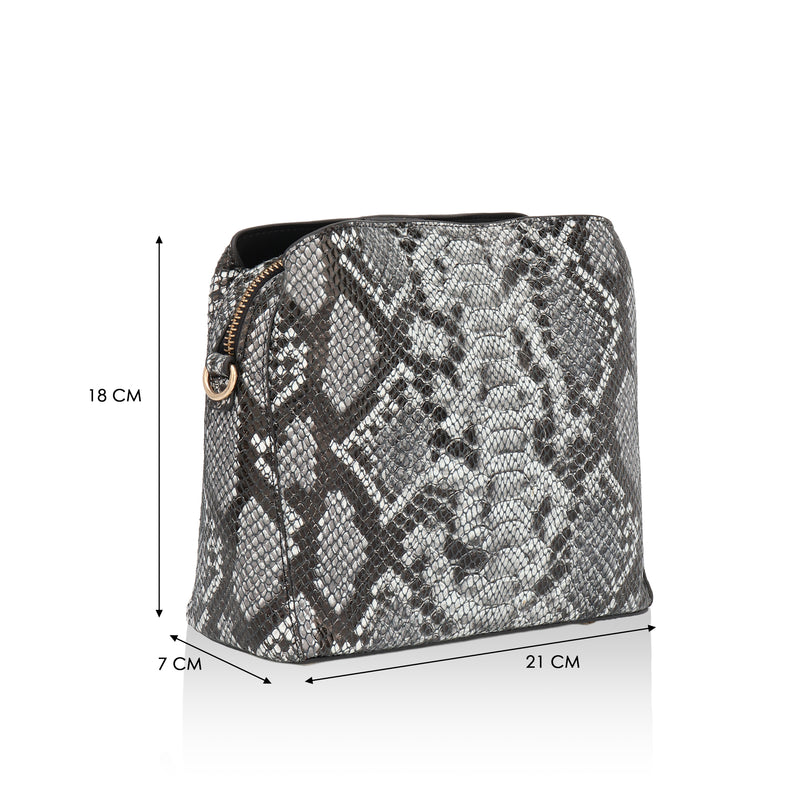 Savannah: Italian Leather Crossbody Bag (Black)