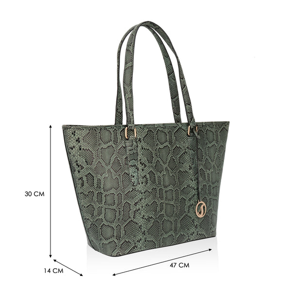 Pinnacle: Italian Leather Laptop Tote Bag (Green)
