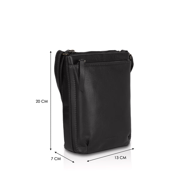 Sienna: Napa Leather Crossbody Bag (Black)