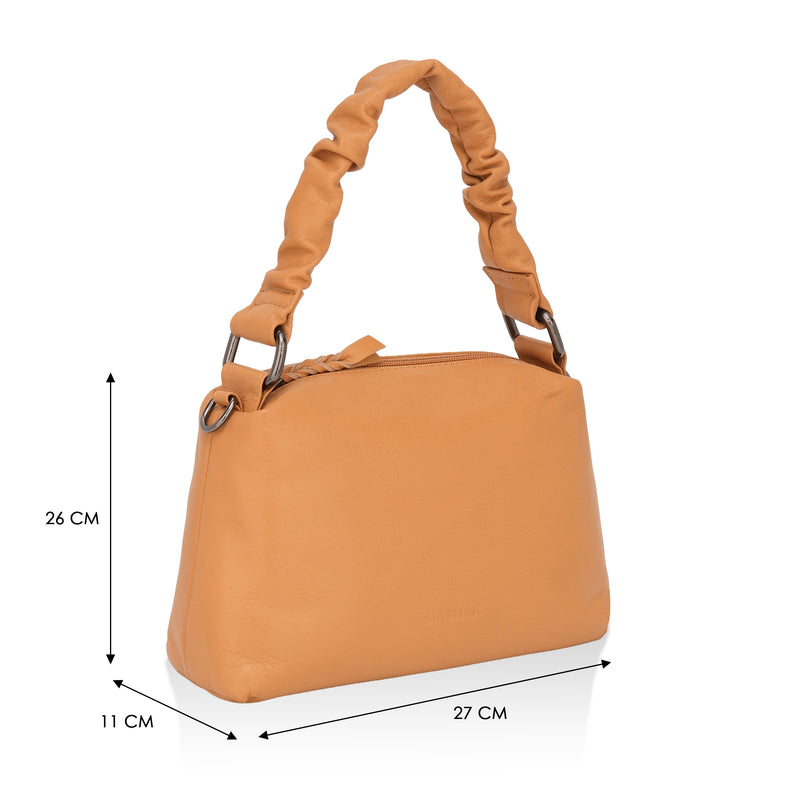 Verve: Napa Leather Crossbody Bag (Mustard)