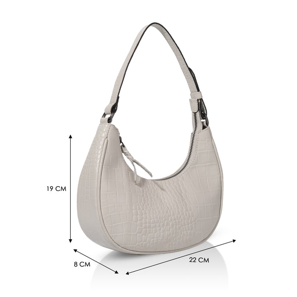 Dazzlo: Luxury Leather Shoulder Bag (Cream)