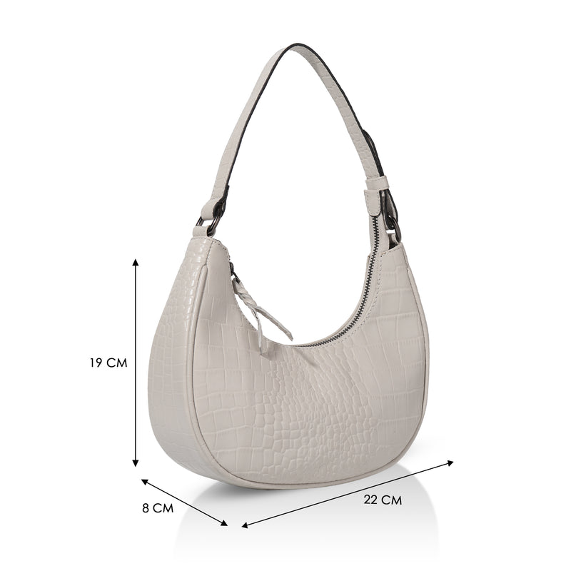 Dazzlo: Luxury Leather Shoulder Bag (Cream)