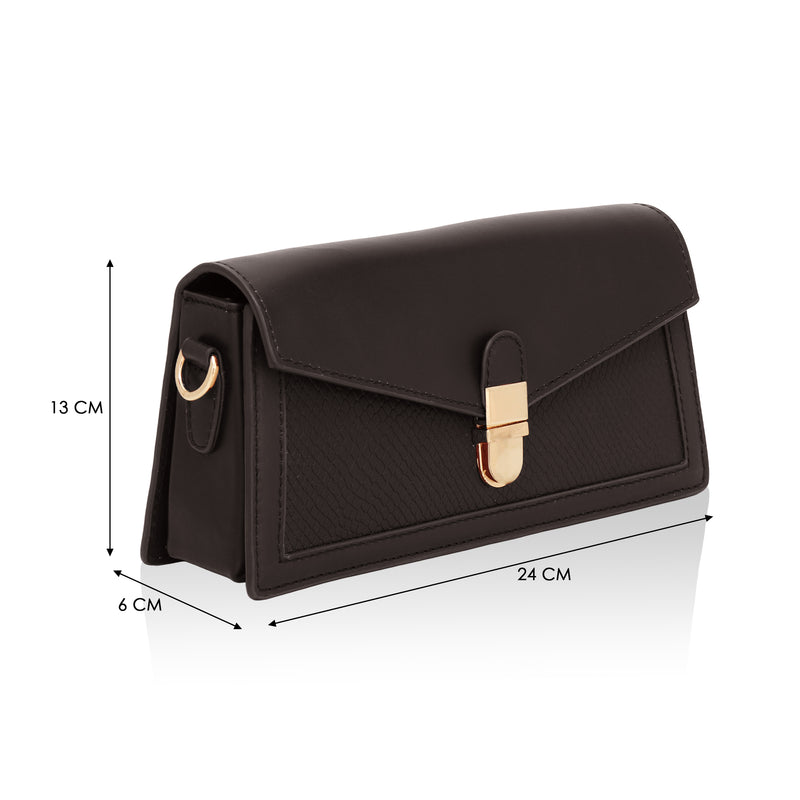 Vogue: Embossed Leather Shoulder Bag (Brown)