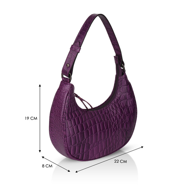 Dazzlo: Luxury Leather Shoulder Bag (Purple)