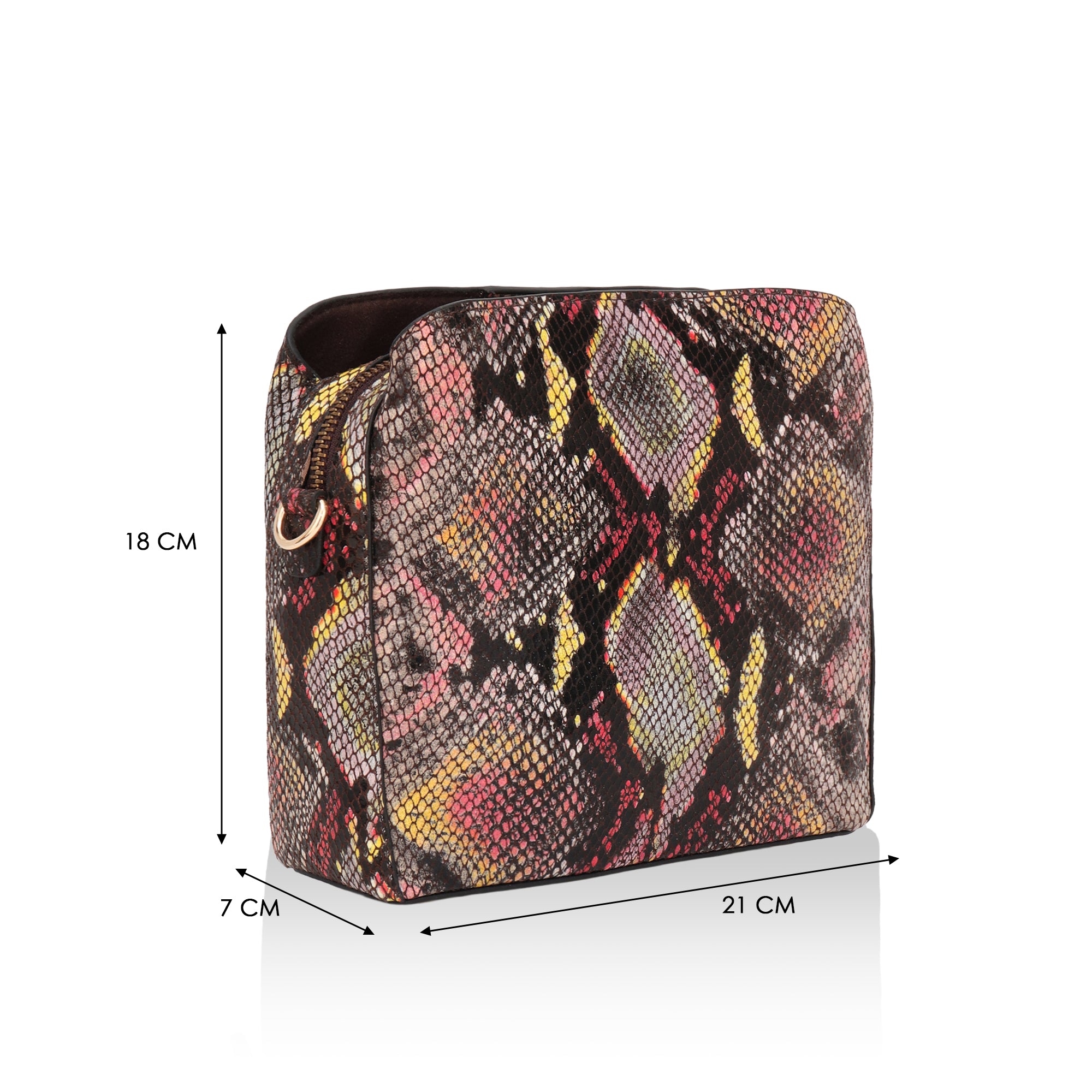 Savannah: Italian Leather Crossbody Bag (Multicolour)