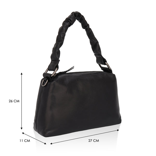Verve: Napa Leather Crossbody Bag (Black)