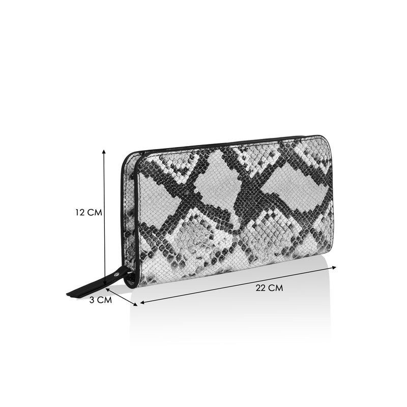 Azurea: Italian Leather Ladies’ Wallet (Black and White)