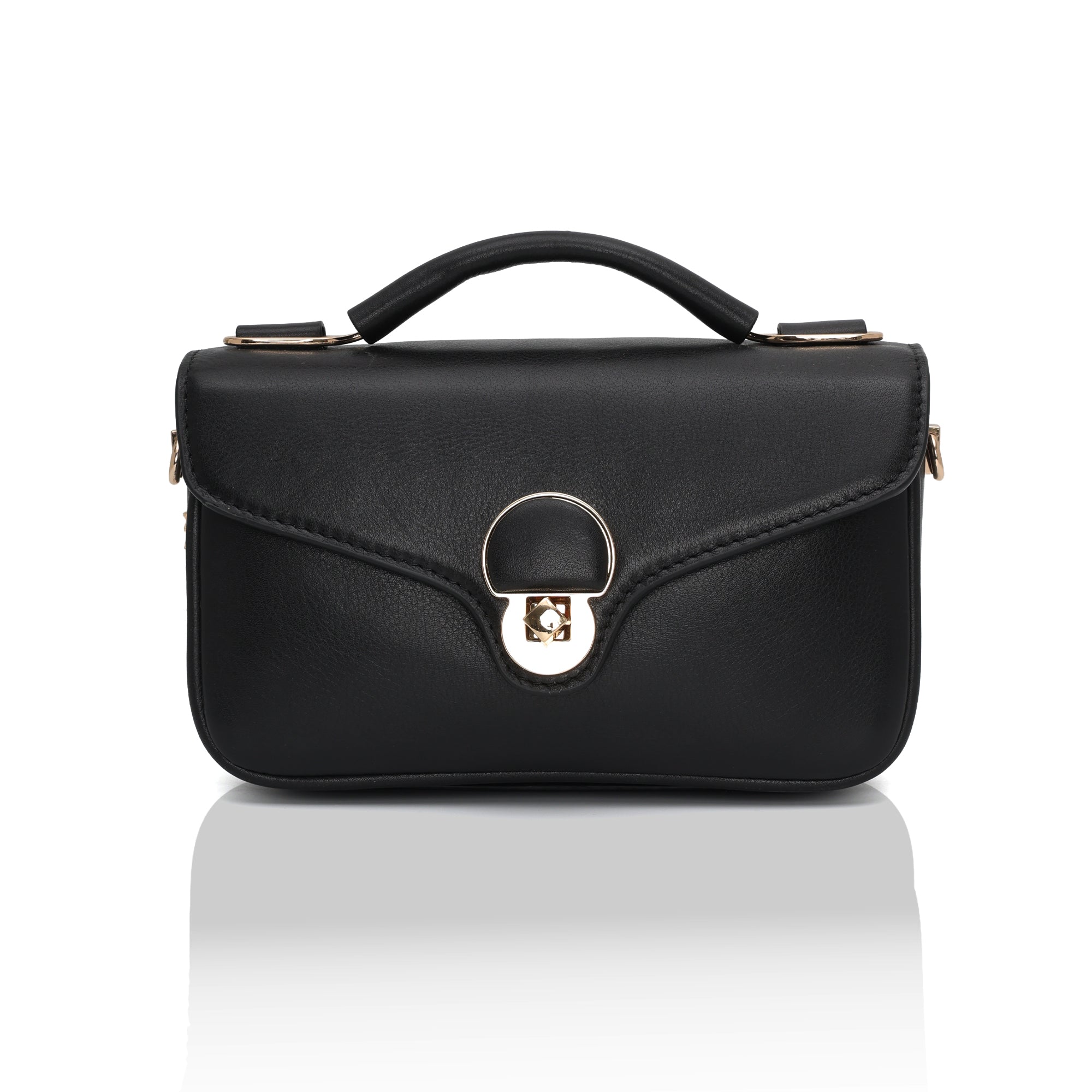 Terra : Napa leather Crossbody Bag (Black)