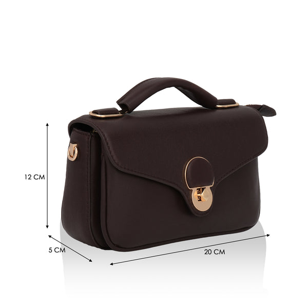 Terra: Pebbled Leather Cross Body Bag (Brown)