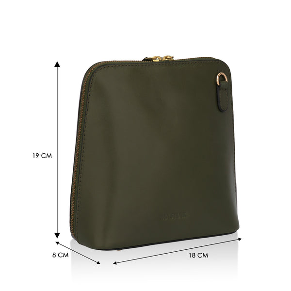 Luxeblend: Full Grain Leather Crossbody Bag (Olive)