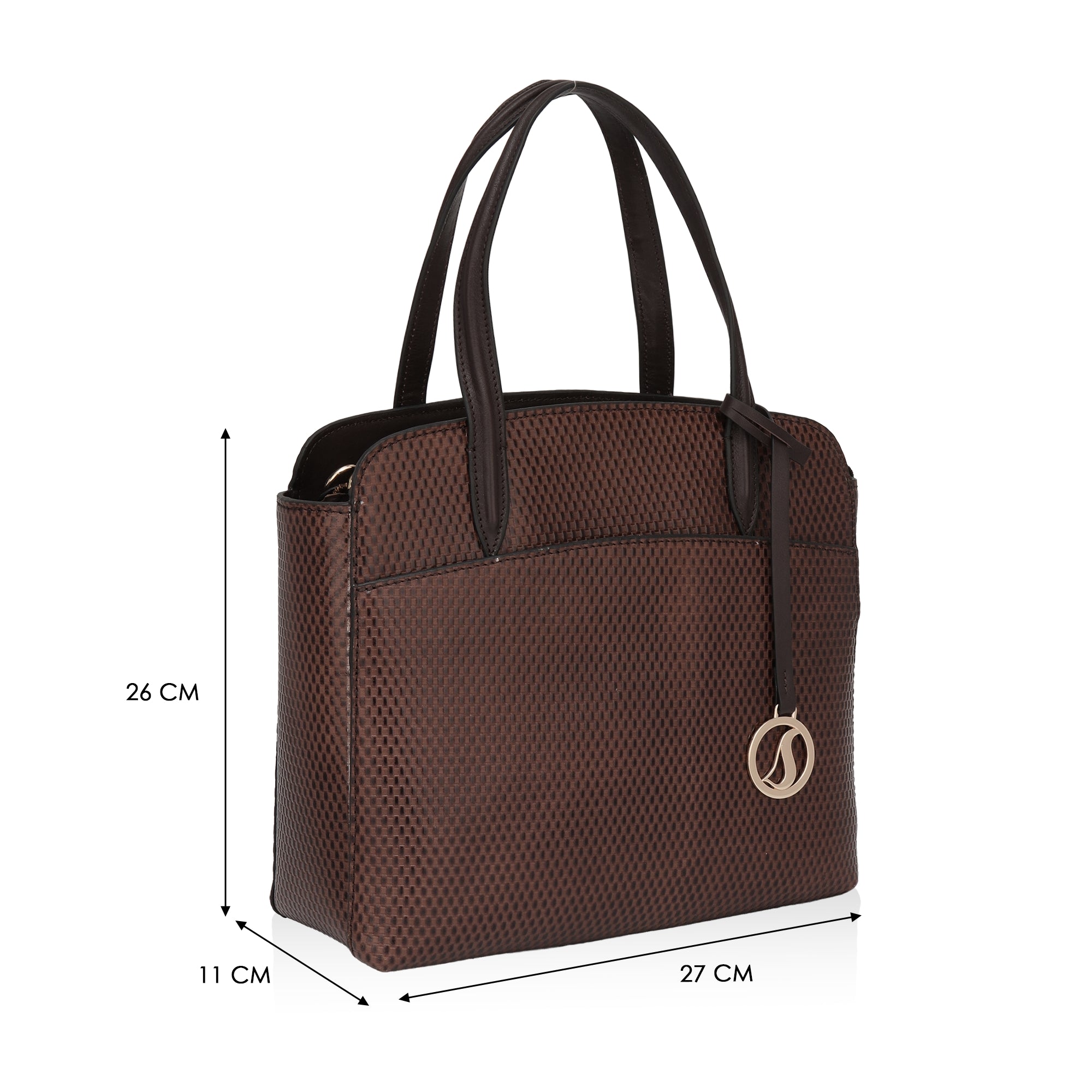 Opula: Scaled Leather Handbag (Brown)