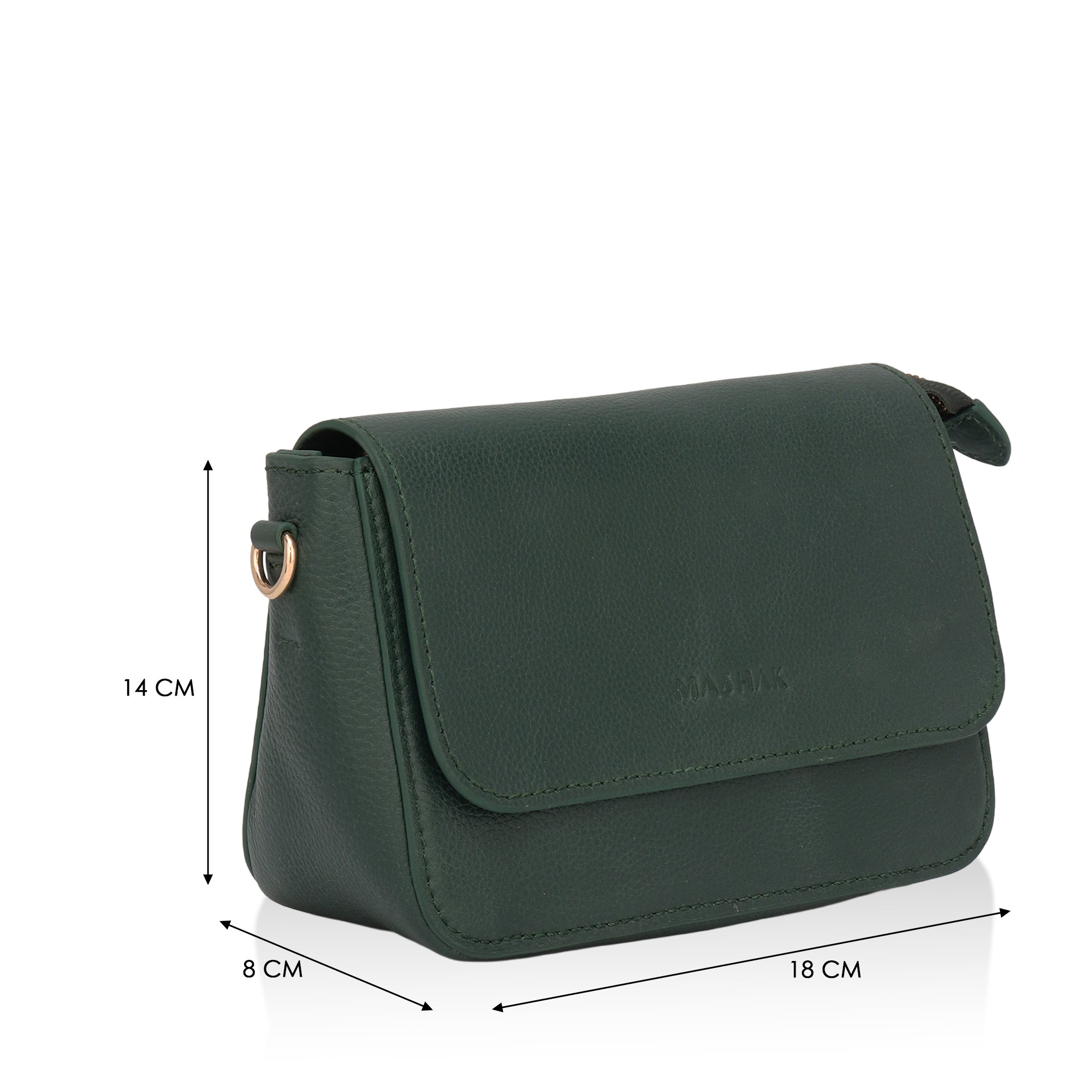 Eva : Pebbled Leather Crossbody Bag (Forest Green)