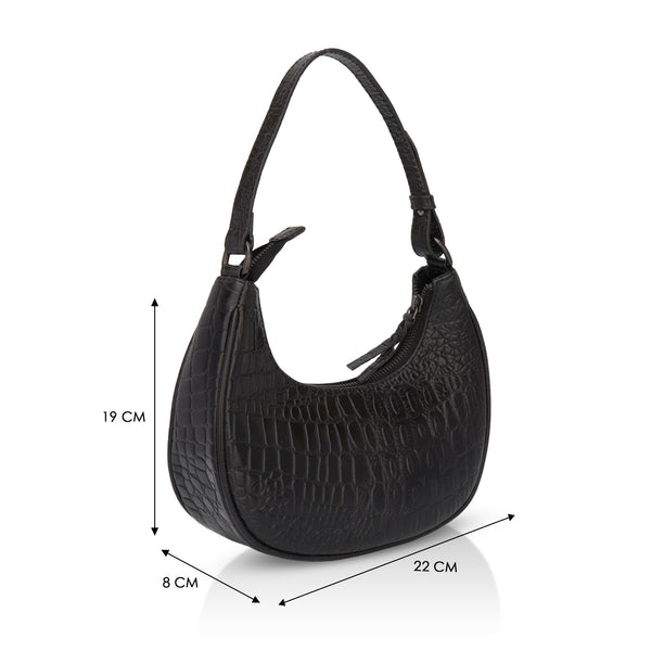 Dazzlo: Luxury Leather Shoulder Bag (Black)