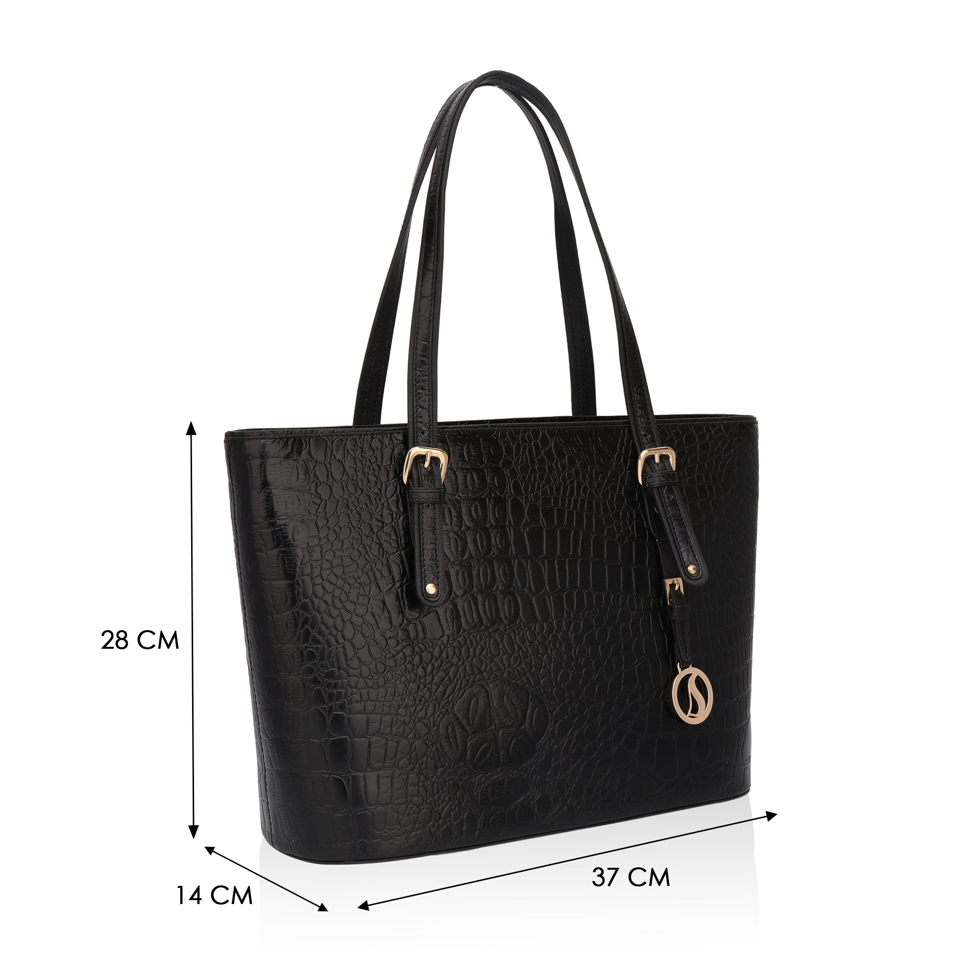 Alpha: Luxury Leather Office Tote (Black)