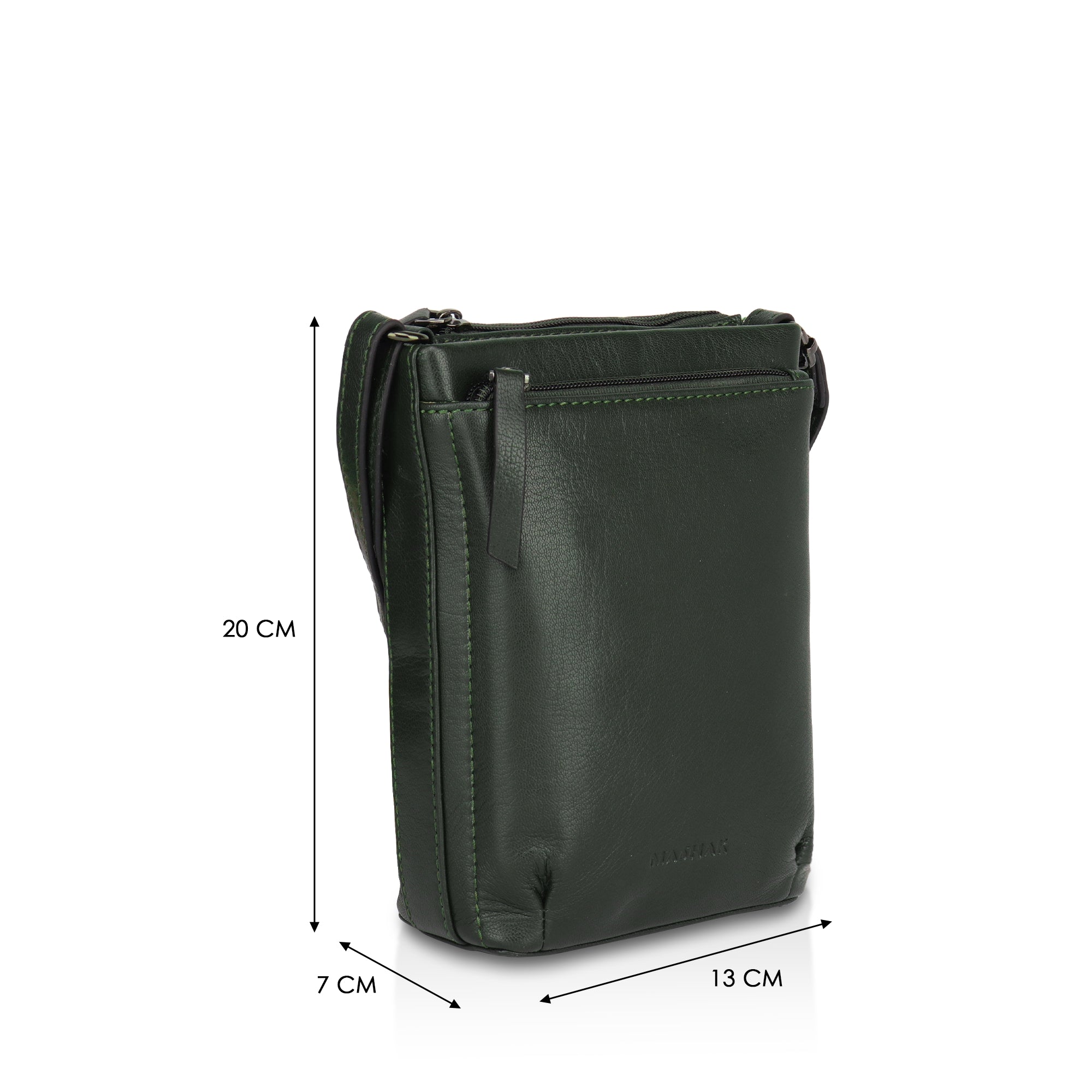 Sienna: Napa Leather Crossbody Bag (Dark Green)