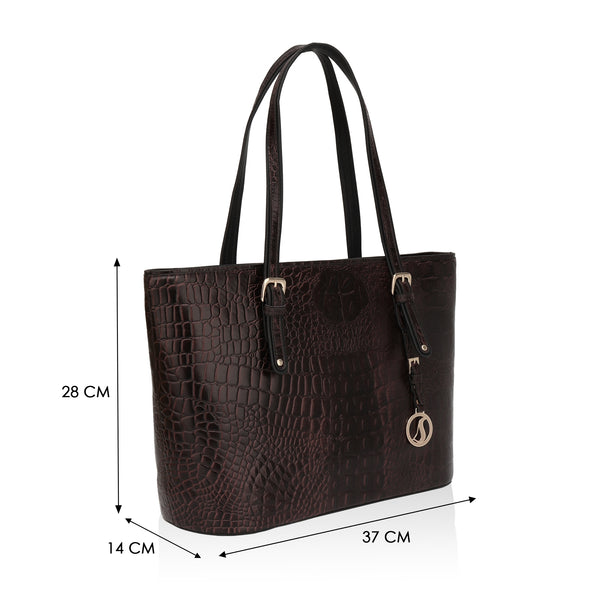 Alpha: Luxury Leather Office Tote (Brown)